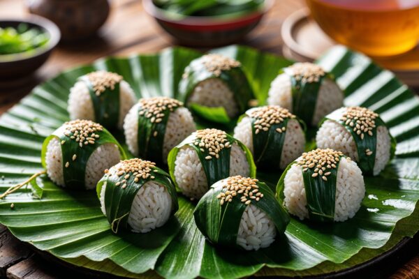 Nasi Kepal Daun Wijen: Kecil, Wangi, dan Bikin Nagih